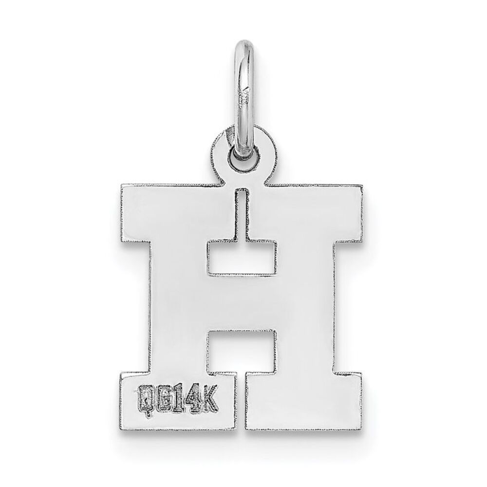 Kazi Luxury 14k White Gold Small Block Letter H I… - image 4
